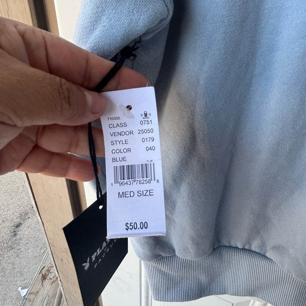 PLAYBOY Sky Blue Women's Hoodie - Picture 7 of 11